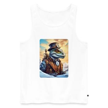 Steampunk Winterlandschaft Dino 1.13 - Männer Premium Bio Tank Top - Weiß - Vorne - Michal (187cm)