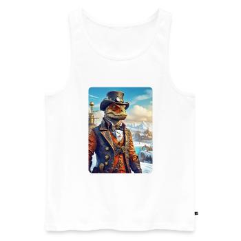 Steampunk Winterlandschaft Dino 1.11 - Männer Premium Bio Tank Top - Weiß - Vorne - Michal (187cm)