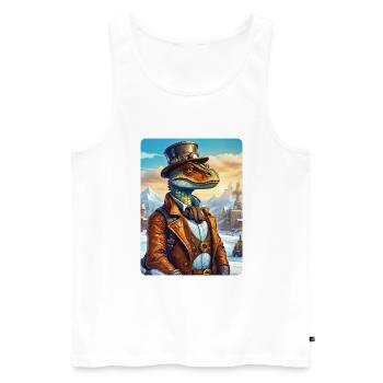 Steampunk Winterlandschaft Dino 1.18 - Männer Premium Bio Tank Top - Weiß - Vorne - Michal (187cm)