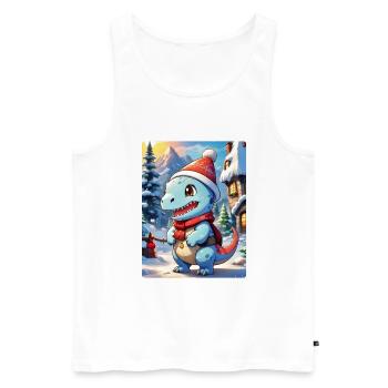 Anime Winterlandschaft Dino 1.4 - Männer Premium Bio Tank Top - Weiß - Vorne - Michal (187cm)