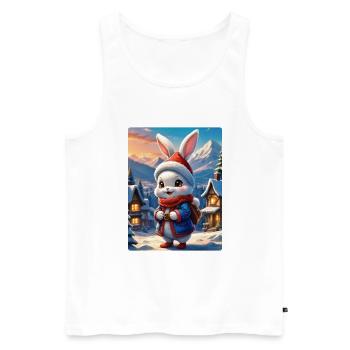 Anime Winterlandschaft Hase 1.3 - Männer Premium Bio Tank Top - Weiß - Vorne - Michal (187cm)