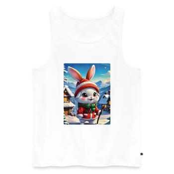 Anime Winterlandschaft Hase 1.5 - Männer Premium Bio Tank Top - Weiß - Vorne - Michal (187cm)