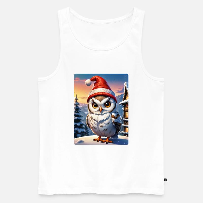 Anime Winterlandschaft Eule 1.2 - Männer Premium Bio Tank Top - Weiß