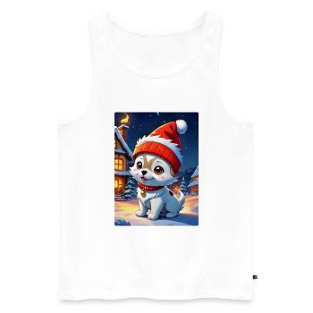 Anime Winterlandschaft Hund 1.7 - Männer Premium Bio Tank Top - Weiß - Vorne - Michal (187cm)