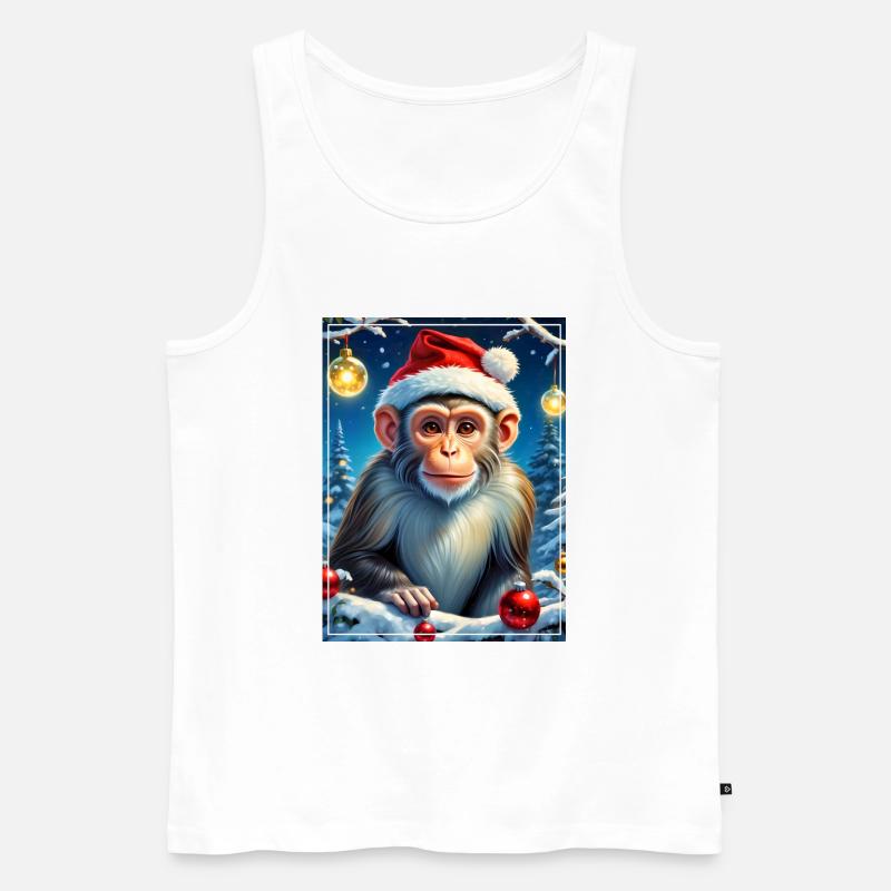 Winterlandschaft Monkey 1.1 - Männer Premium Bio Tank Top - Weiß
