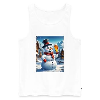 Bière de bonhomme de neige de Noël 1.1 - Débardeur bio Premium Homme - blanc - Devant - Michal (187cm)