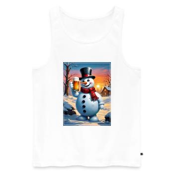 Bière de bonhomme de neige de Noël 1.3 - Débardeur bio Premium Homme - blanc - Devant - Michal (187cm)