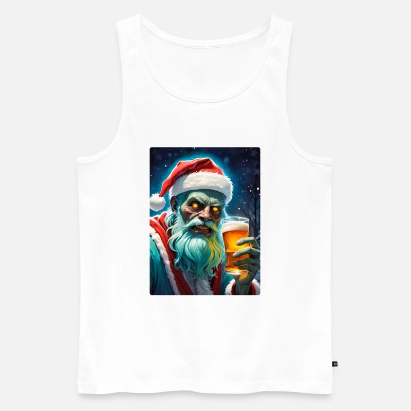 Weihnachten Zombie Bier 1.2 - Männer Premium Bio Tank Top - Weiß