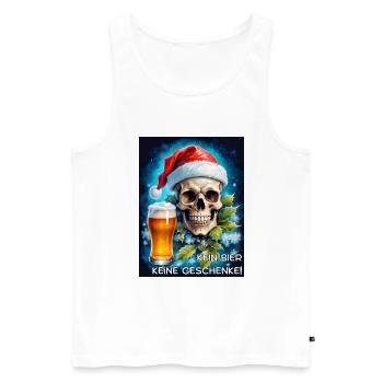 Weihnachten Skull Bier 2.3 - Männer Premium Bio Tank Top - Weiß - Vorne - Michal (187cm)