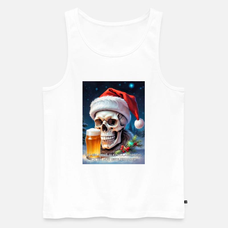 Weihnachten Skull Bier 2.10 - Männer Premium Bio Tank Top - Weiß