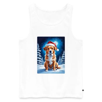 Winterlandschaft Hund 3.8 - Männer Premium Bio Tank Top - Weiß - Vorne - Michal (187cm)