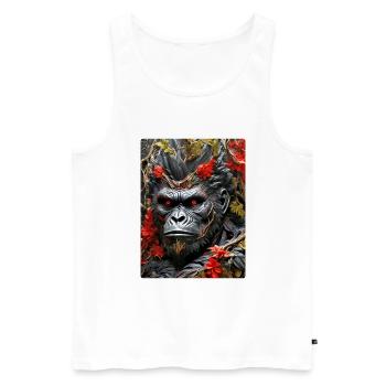 Spooky Plants Gorilla 1.3 - Men's Premium Organic Tank Top - white - Front - Michal (187cm)