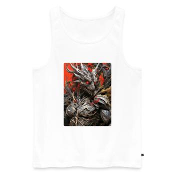 Spooky Plants Dino 1.5 - Men's Premium Organic Tank Top - white - Front - Michal (187cm)