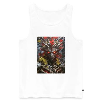 Spooky Plants Dino 1.6 - Men's Premium Organic Tank Top - white - Front - Michal (187cm)