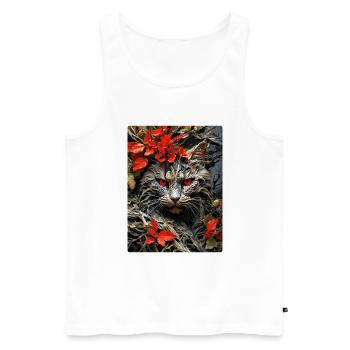 Spooky Plants Cat 1.5 - Men's Premium Organic Tank Top - white - Front - Michal (187cm)