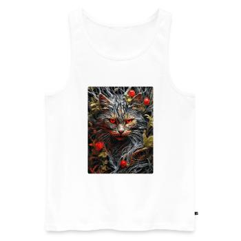 Spooky Plants Cat 1.1 - Men's Premium Organic Tank Top - white - Front - Michal (187cm)