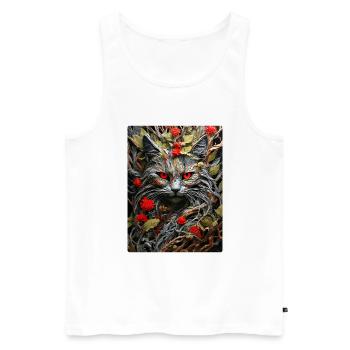 Spooky Plants Cat 1.3 - Men's Premium Organic Tank Top - white - Front - Michal (187cm)