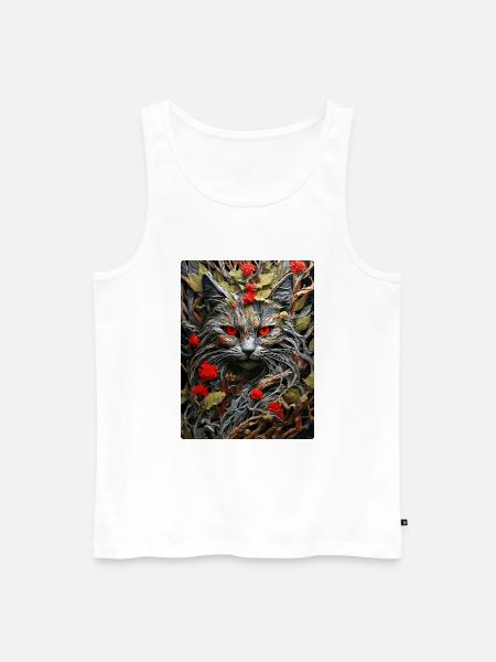 Spooky Plants Cat 1.3 - Men's Premium Organic Tank Top - white