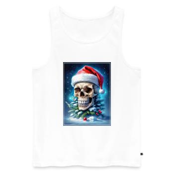 Crâne de Noël 1.6 - Débardeur bio Premium Homme - blanc - Devant - Michal (187cm)