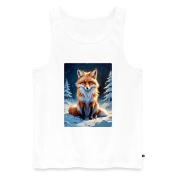 Winterlandschaft Fuchs 1.4 - Männer Premium Bio Tank Top - Weiß - Vorne - Michal (187cm)