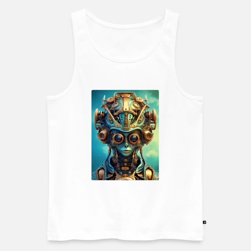Steampunk Alien 1.3 - Männer Premium Bio Tank Top - Weiß