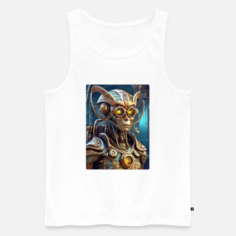 Steampunk Alien 1.4 - Männer Premium Bio Tank Top - Weiß