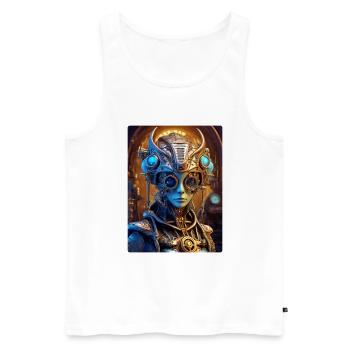 Extraterrestre steampunk 1.19 - Débardeur bio Premium Homme - blanc - Devant - AI Model Male 178 light (178cm)