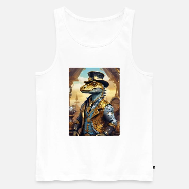 Steampunk Dino 1.22 - Männer Premium Bio Tank Top - Weiß
