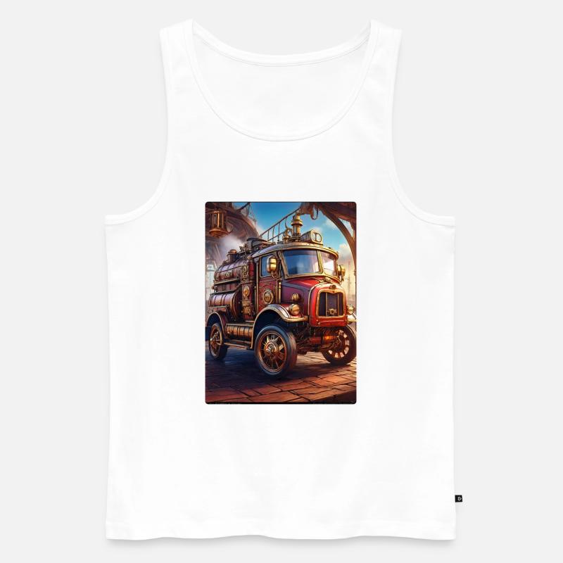 Steampunk Fire Truck 1.5 - Männer Premium Bio Tank Top - Weiß