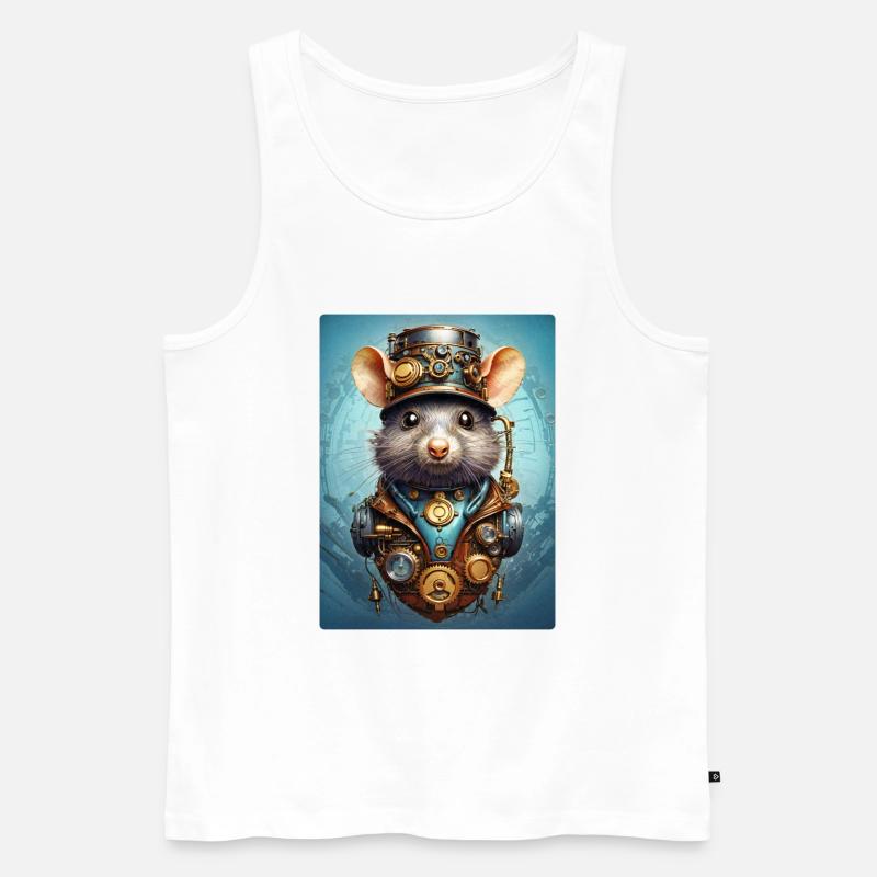 Steampunk Ratte 1.17 - Männer Premium Bio Tank Top - Weiß
