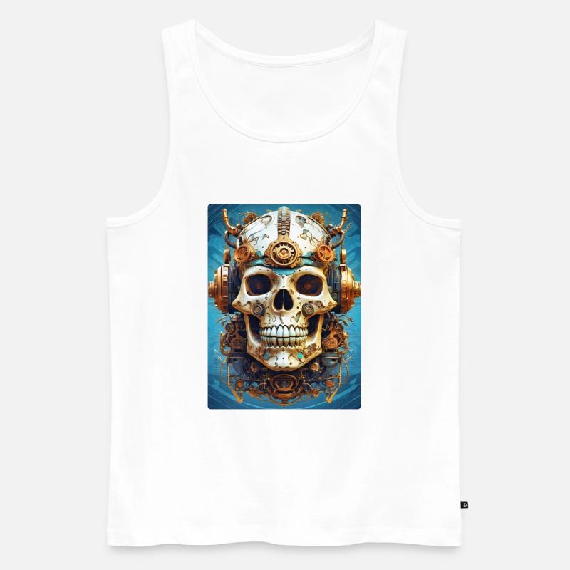 Steampunk Skull 1.16 - Männer Premium Bio Tank Top - Weiß