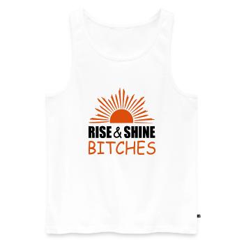 Aufstieg und Glanz Zitat - Männer Premium Bio Tank Top - Weiß - Vorne - AI Model Male 178 light (178cm)