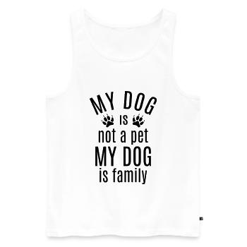 Mon chien est un amoureux des chiens de la famille - Débardeur bio Premium Homme - blanc - Devant - AI Model Male 178 light (178cm)