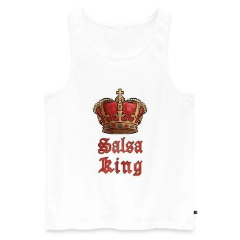 Salsa King Couple Matching - Men's Premium Organic Tank Top - white - Front - Michal (187cm)