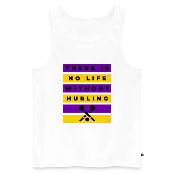 There is no life without hurling - Men's Premium Organic Tank Top - white - Front - Michal (187cm)