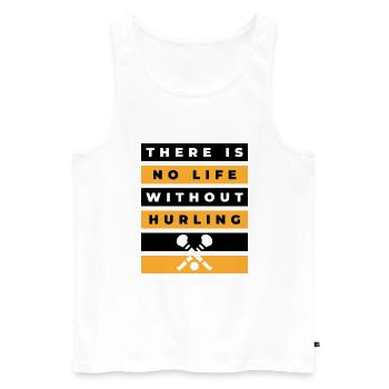 Es gibt kein Leben ohne Hurling - Männer Premium Bio Tank Top - Weiß - Vorne - AI Model Male 178 light (178cm)