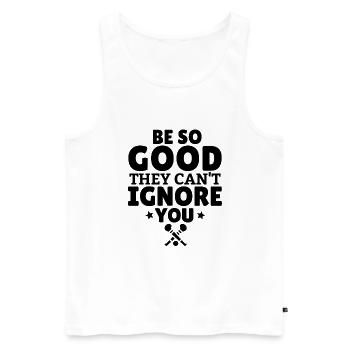 Hurling: Sei SO gut, dass sie dich nicht ignorieren können - Männer Premium Bio Tank Top - Weiß - Vorne - Michal (187cm)