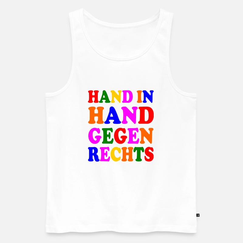 Gegen rechts - Männer Premium Bio Tank Top - Weiß