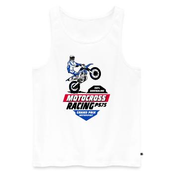 Moto Cross - Motocross - Supercross - Men's Premium Organic Tank Top - white - Front - Michal (187cm)