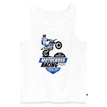 Moto Cross - Motocross - Supercross - Männer Premium Bio Tank Top - Weiß - Vorne - Michal (187cm)