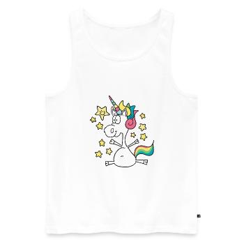 Licorne mignonne licorne paillettes poussière de fée - Débardeur bio Premium Homme - blanc - Devant - AI Model Male 178 light (178cm)