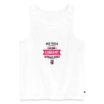 Ich habe kein Leben ich bin Lehramt Studentin - Männer Premium Bio Tank Top - Weiß - Vorne - Michal (187cm)