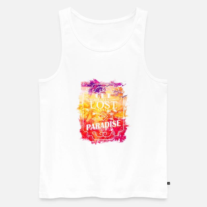 Get Lost in Paradise - Männer Premium Bio Tank Top - Weiß