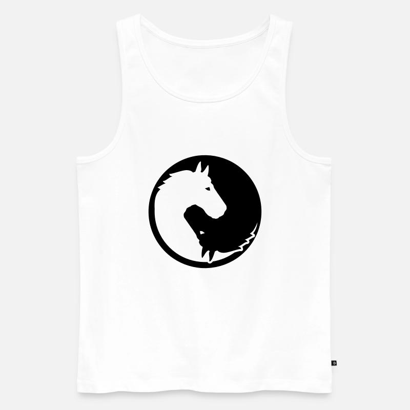 Pferd - Männer Premium Bio Tank Top - Weiß