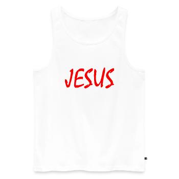 Jesus - Débardeur bio Premium Homme - blanc - Devant - AI Model Male 178 light (178cm)