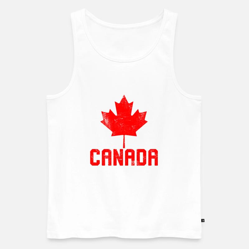 Maple Leaf Flag Canada - Männer Premium Bio Tank Top - Weiß
