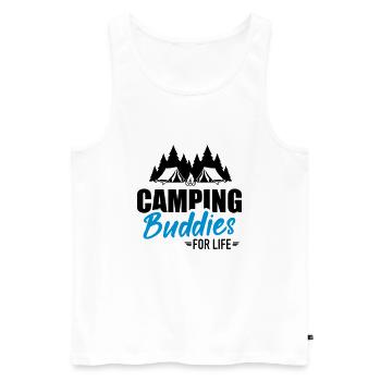 camping - Men's Premium Organic Tank Top - white - Front - Michal (187cm)