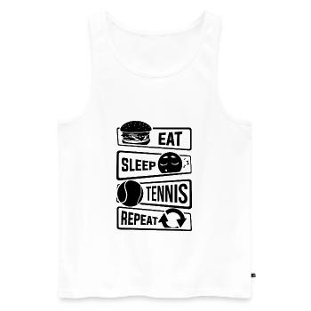 Eat Sleep Tennis Repeat - Racquets Ball Sports - Men's Premium Organic Tank Top - white - Front - Michal (187cm)