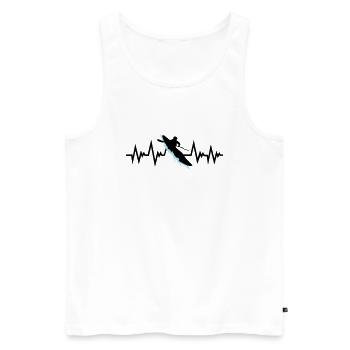 Kajaken, Kajaker & Puls Herzschlag - Kayaking - Männer Premium Bio Tank Top - Weiß - Vorne - Michal (187cm)