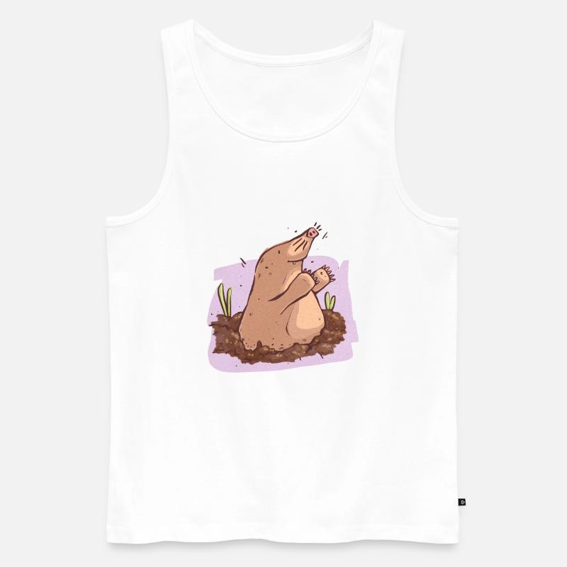 Mole in der Erde - Männer Premium Bio Tank Top - Weiß